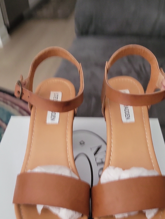 Steve Madden Shoes - Steve Madden Tan Leather Ankle-Strap Sandals